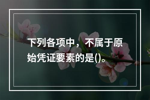 下列各项中，不属于原始凭证要素的是()。