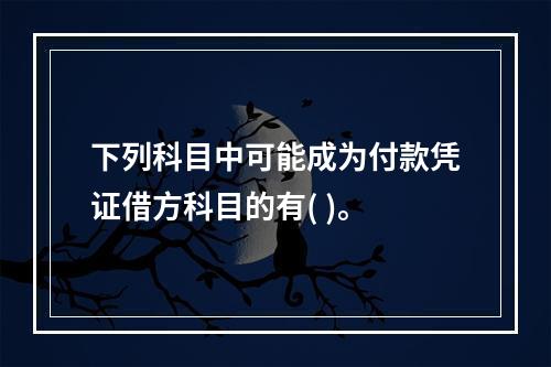 下列科目中可能成为付款凭证借方科目的有( )。