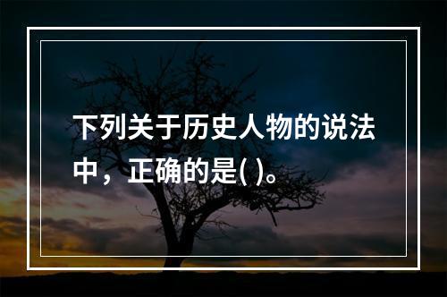 下列关于历史人物的说法中，正确的是( )。