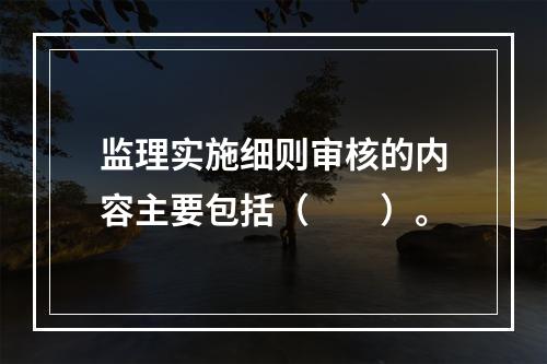 监理实施细则审核的内容主要包括（　　）。