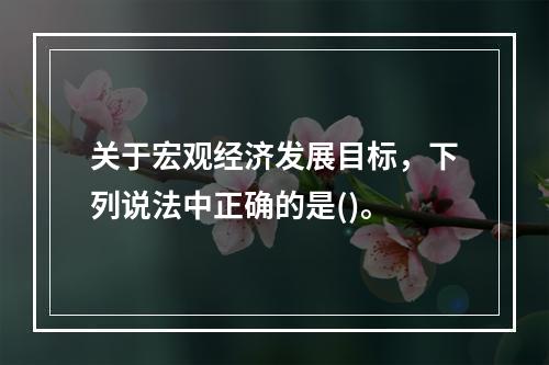 关于宏观经济发展目标，下列说法中正确的是()。