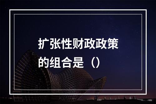 扩张性财政政策的组合是（）