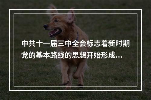 中共十一届三中全会标志着新时期党的基本路线的思想开始形成，主