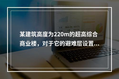 某建筑高度为220m的超高综合商业楼，对于它的避难层设置，下