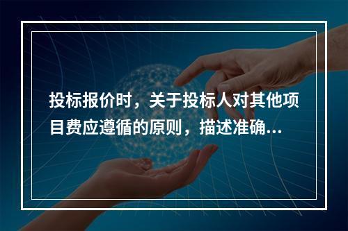 投标报价时，关于投标人对其他项目费应遵循的原则，描述准确无误