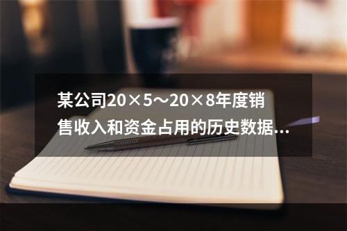 某公司20×5～20×8年度销售收入和资金占用的历史数据(单