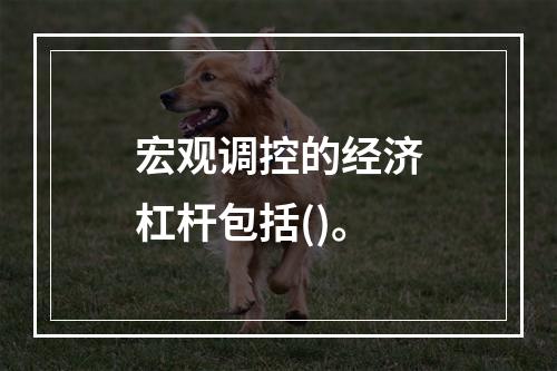 宏观调控的经济杠杆包括()。