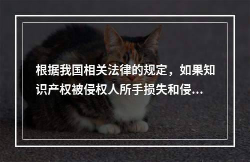 根据我国相关法律的规定，如果知识产权被侵权人所手损失和侵权人