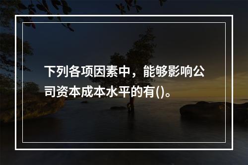 下列各项因素中，能够影响公司资本成本水平的有()。