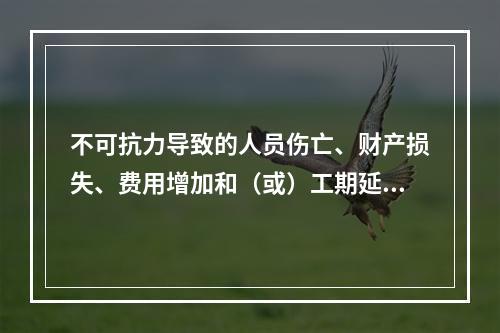 不可抗力导致的人员伤亡、财产损失、费用增加和（或）工期延误等