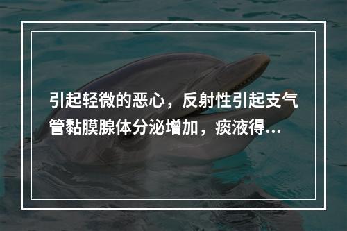 引起轻微的恶心，反射性引起支气管黏膜腺体分泌增加，痰液得到稀