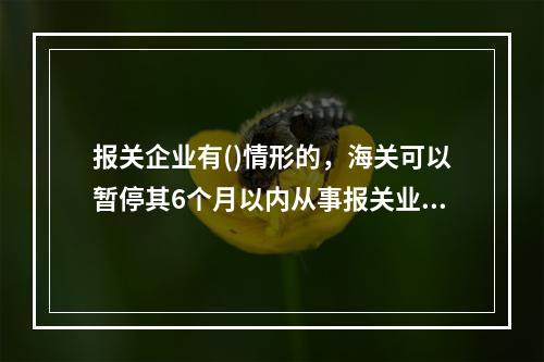 报关企业有()情形的，海关可以暂停其6个月以内从事报关业务。