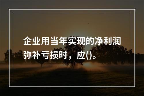 企业用当年实现的净利润弥补亏损时，应()。