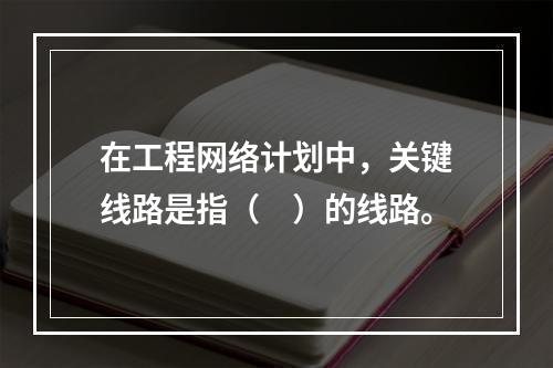 在工程网络计划中，关键线路是指（　）的线路。