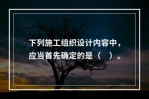 下列施工组织设计内容中，应当首先确定的是（　）。