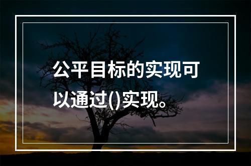 公平目标的实现可以通过()实现。