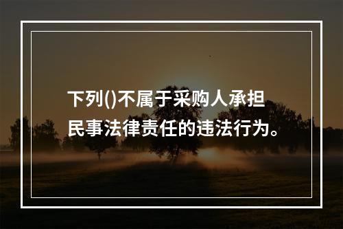 下列()不属于采购人承担民事法律责任的违法行为。