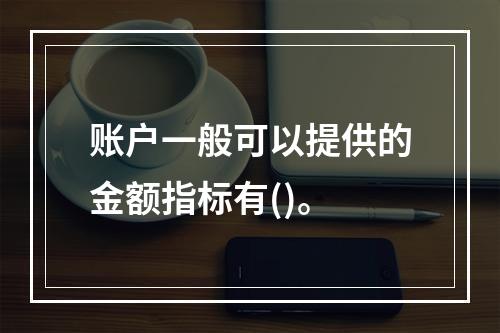 账户一般可以提供的金额指标有()。