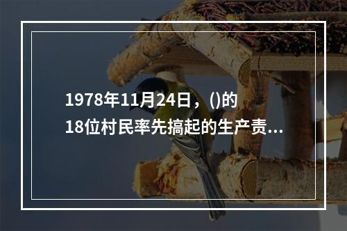 1978年11月24日，()的18位村民率先搞起的生产责任制