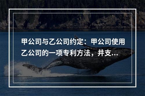 甲公司与乙公司约定：甲公司使用乙公司的一项专利方法，并支付5