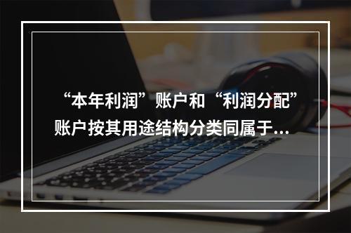 “本年利润”账户和“利润分配”账户按其用途结构分类同属于一个