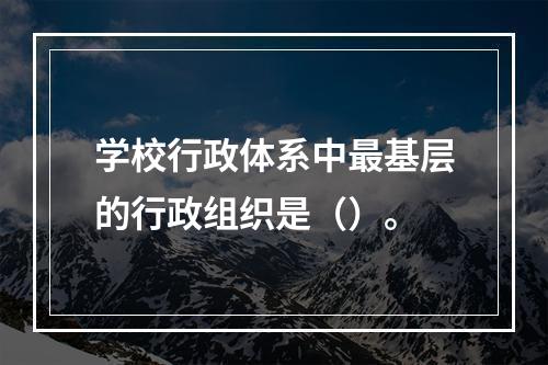 学校行政体系中最基层的行政组织是（）。