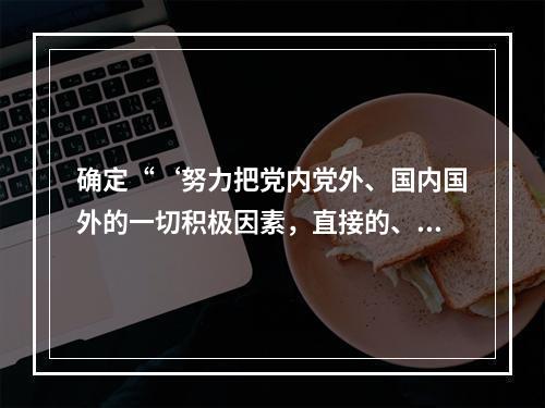 确定“‘努力把党内党外、国内国外的一切积极因素，直接的、间接