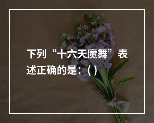 下列“十六天魔舞”表述正确的是：( )