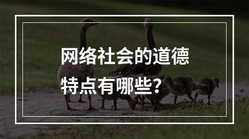 网络社会的道德特点有哪些？