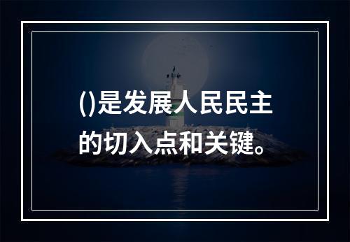 ()是发展人民民主的切入点和关键。