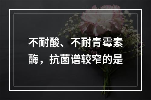 不耐酸、不耐青霉素酶，抗菌谱较窄的是