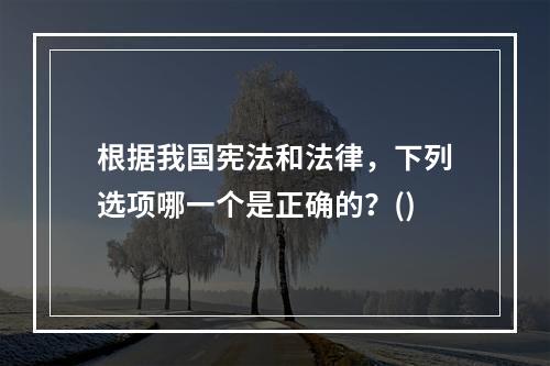 根据我国宪法和法律，下列选项哪一个是正确的？()