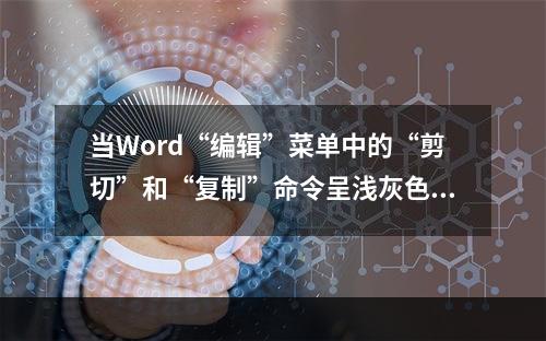 当Word“编辑”菜单中的“剪切”和“复制”命令呈浅灰色而不