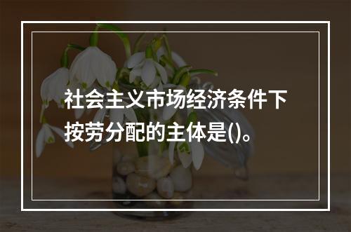 社会主义市场经济条件下按劳分配的主体是()。