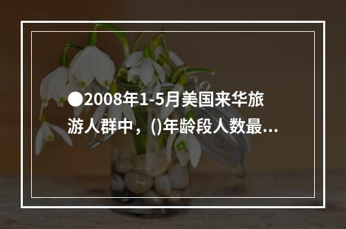 ●2008年1-5月美国来华旅游人群中，()年龄段人数最多。