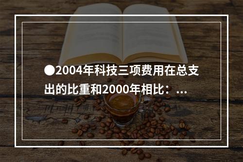 ●2004年科技三项费用在总支出的比重和2000年相比：()