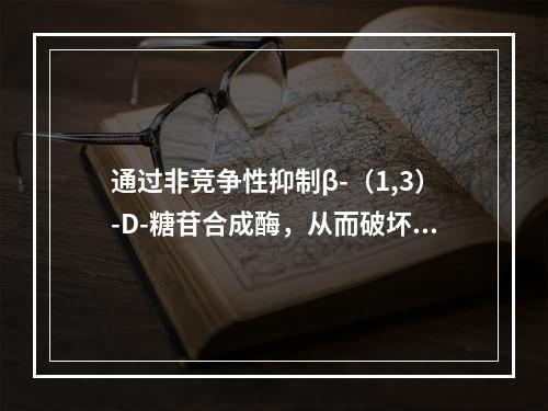 通过非竞争性抑制β-（1,3）-D-糖苷合成酶，从而破坏真菌