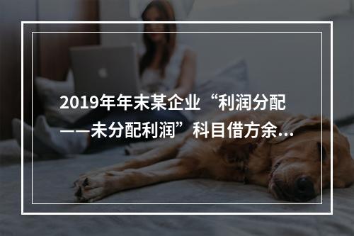 2019年年末某企业“利润分配——未分配利润”科目借方余额2