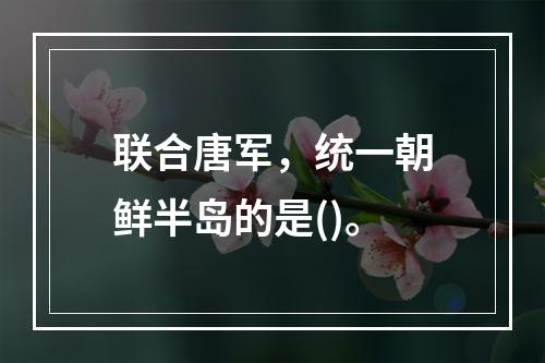 联合唐军，统一朝鲜半岛的是()。