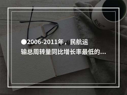 ●2006-2011年，民航运输总周转量同比增长率最低的年份