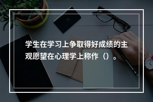 学生在学习上争取得好成绩的主观愿望在心理学上称作（）。