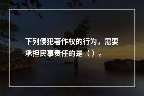 下列侵犯著作权的行为，需要承担民事责任的是（ ）。