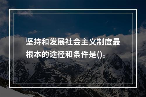 坚持和发展社会主义制度最根本的途径和条件是()。