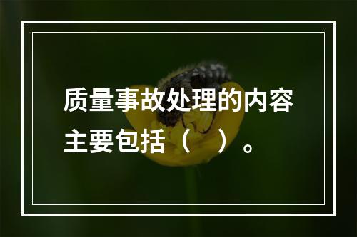 质量事故处理的内容主要包括（　）。