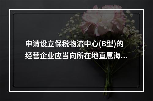 申请设立保税物流中心(B型)的经营企业应当向所在地直属海关提