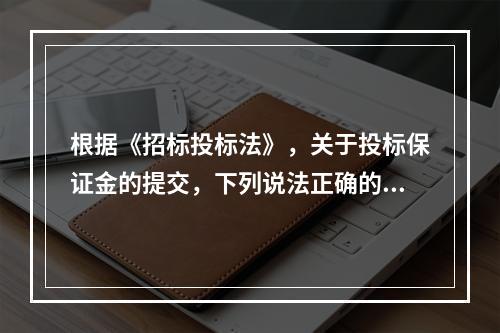 根据《招标投标法》，关于投标保证金的提交，下列说法正确的是(