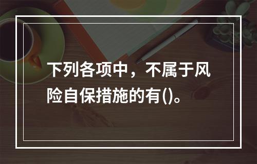 下列各项中，不属于风险自保措施的有()。