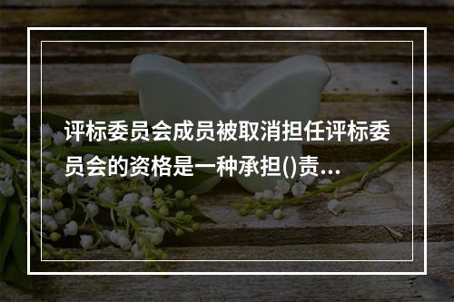 评标委员会成员被取消担任评标委员会的资格是一种承担()责任的