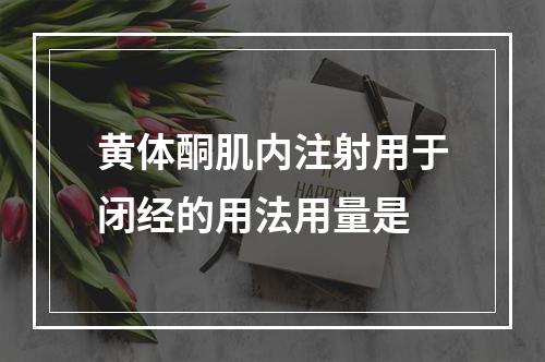 黄体酮肌内注射用于闭经的用法用量是