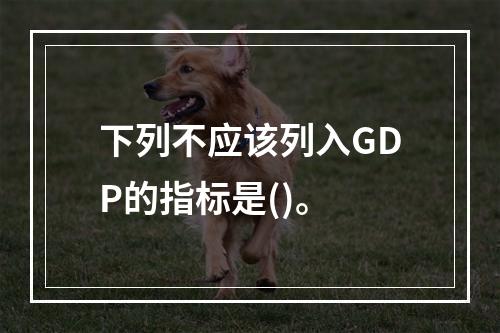 下列不应该列入GDP的指标是()。